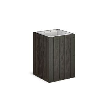 Эко урна прямоугольная без металлокаркаса Dorma, 418х418х595 мм — террасная доска из ПНД (ДПК), ЭКОДЭК