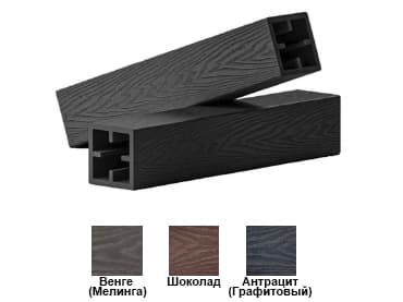 Столб3D Premium 120*120*3000 Базовые цвета — террасная доска из ПНД (ДПК), WhiteDeck